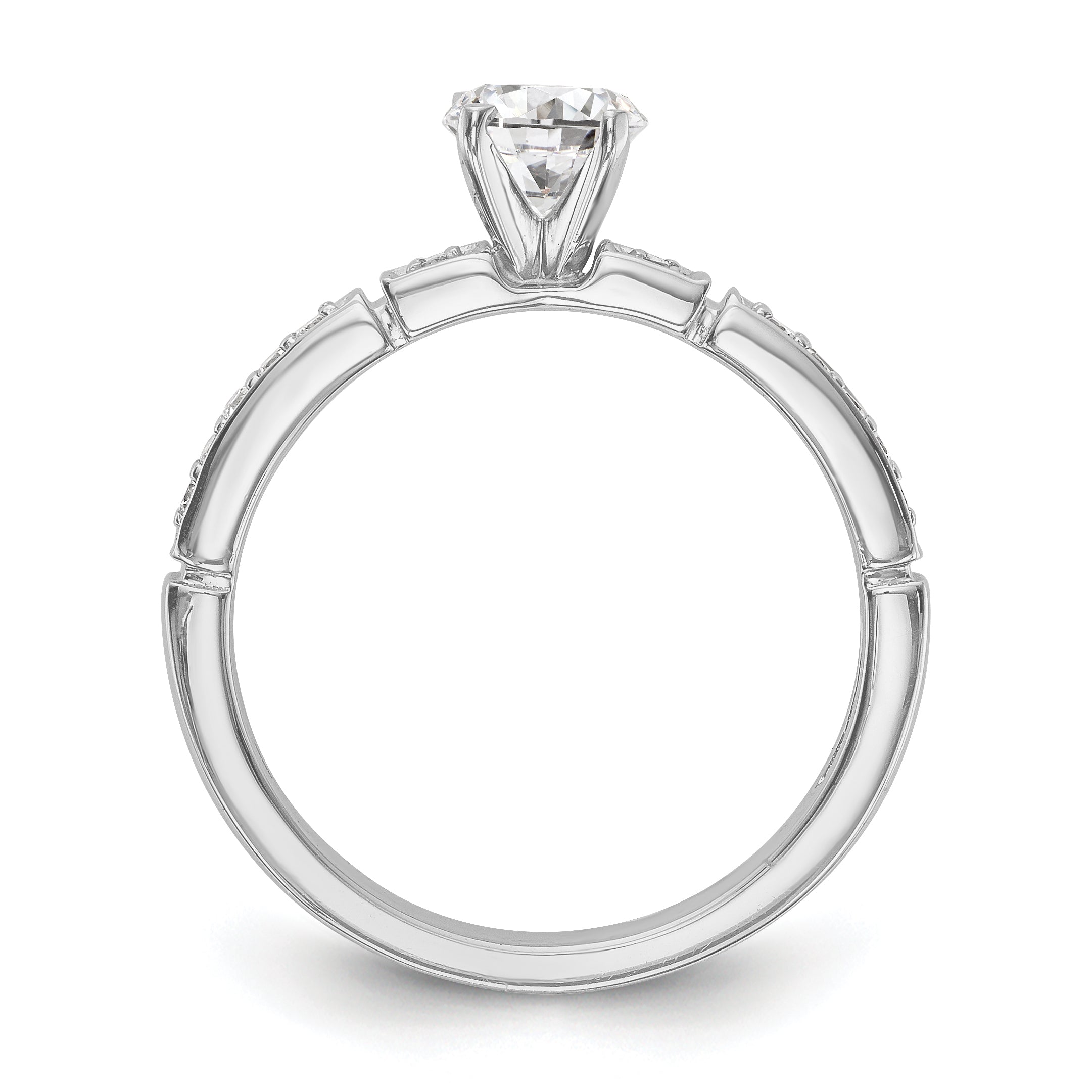 14K Weißgold Diamant-Verlobungsring mit Krappenfassung
