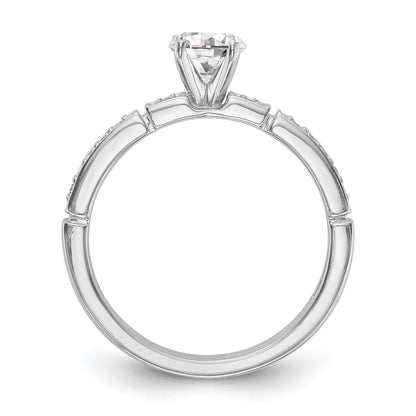 14K Weißgold Diamant-Verlobungsring mit Krappenfassung