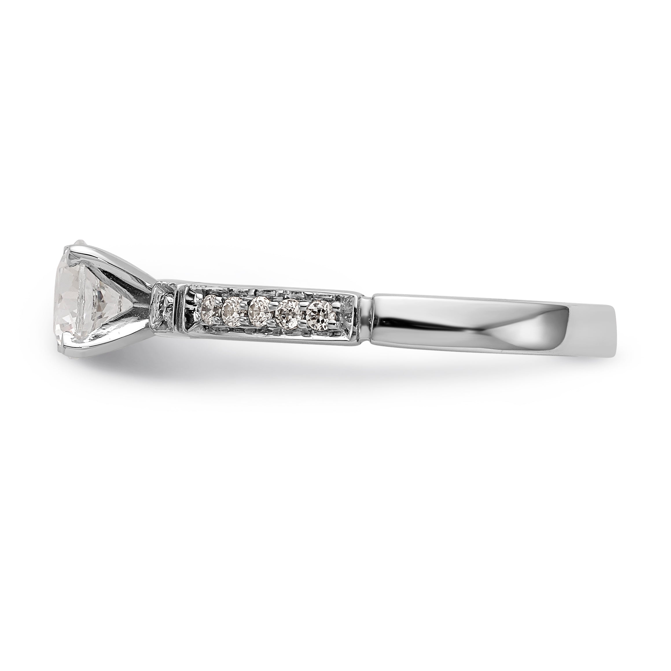 14K Weißgold Diamant-Verlobungsring mit Krappenfassung