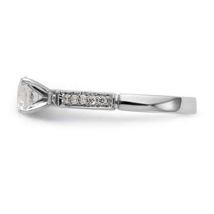 14K Weißgold Diamant-Verlobungsring mit Krappenfassung