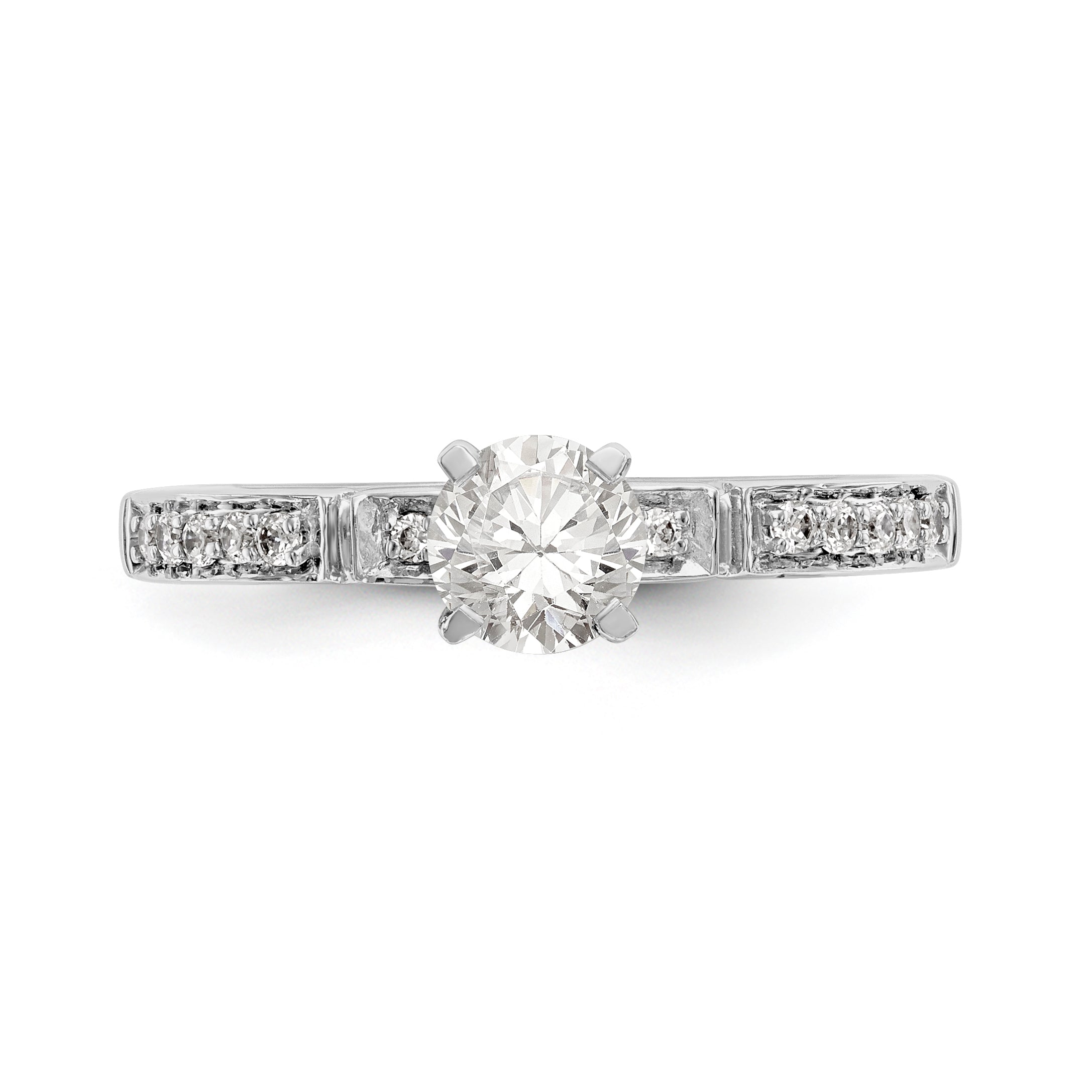 14K Weißgold Diamant-Verlobungsring mit Krappenfassung