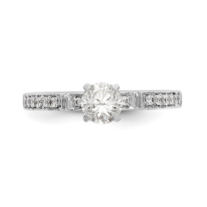 14K Weißgold Diamant-Verlobungsring mit Krappenfassung