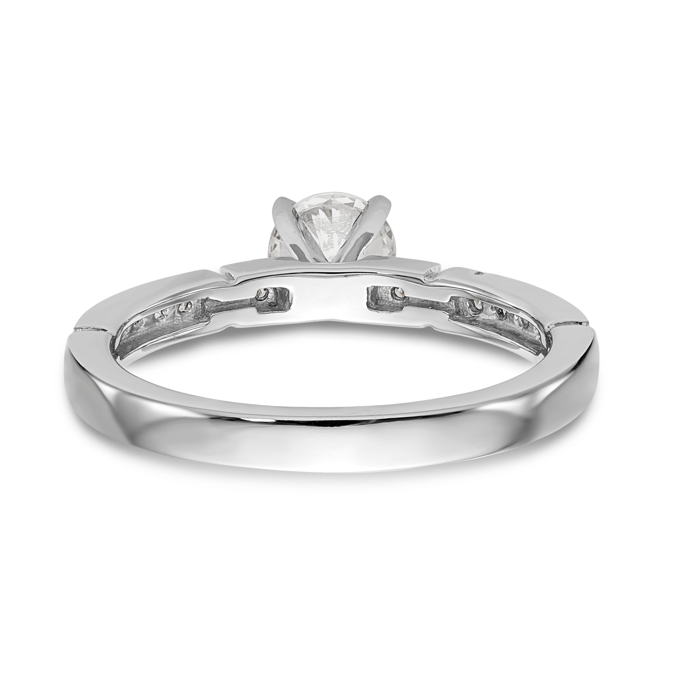 14K Weißgold Diamant-Verlobungsring mit Krappenfassung