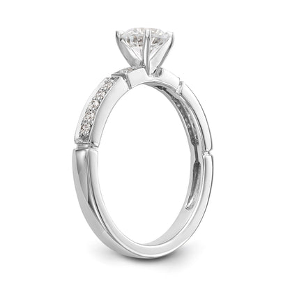 14K Weißgold Diamant-Verlobungsring mit Krappenfassung