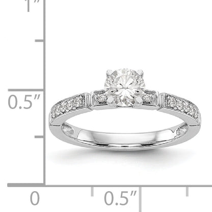 14K Weißgold Diamant-Verlobungsring mit Krappenfassung