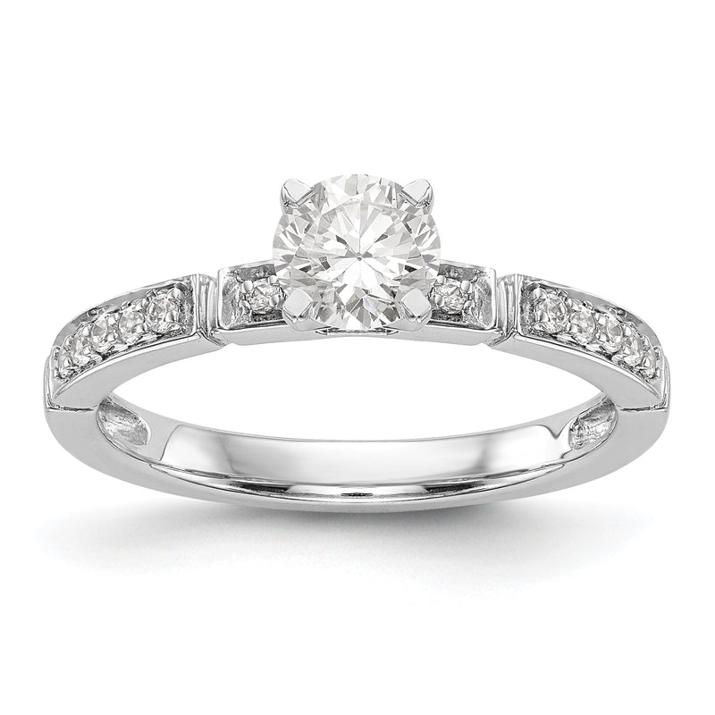 14K Weißgold Diamant-Verlobungsring mit Krappenfassung