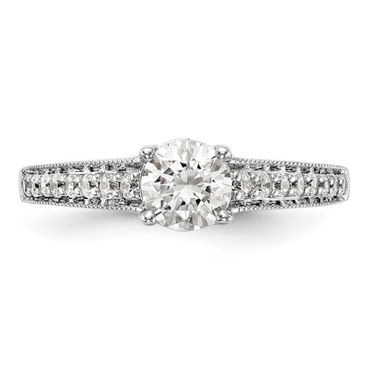 14K Weißgold Verlobungsring mit simulierten Diamanten