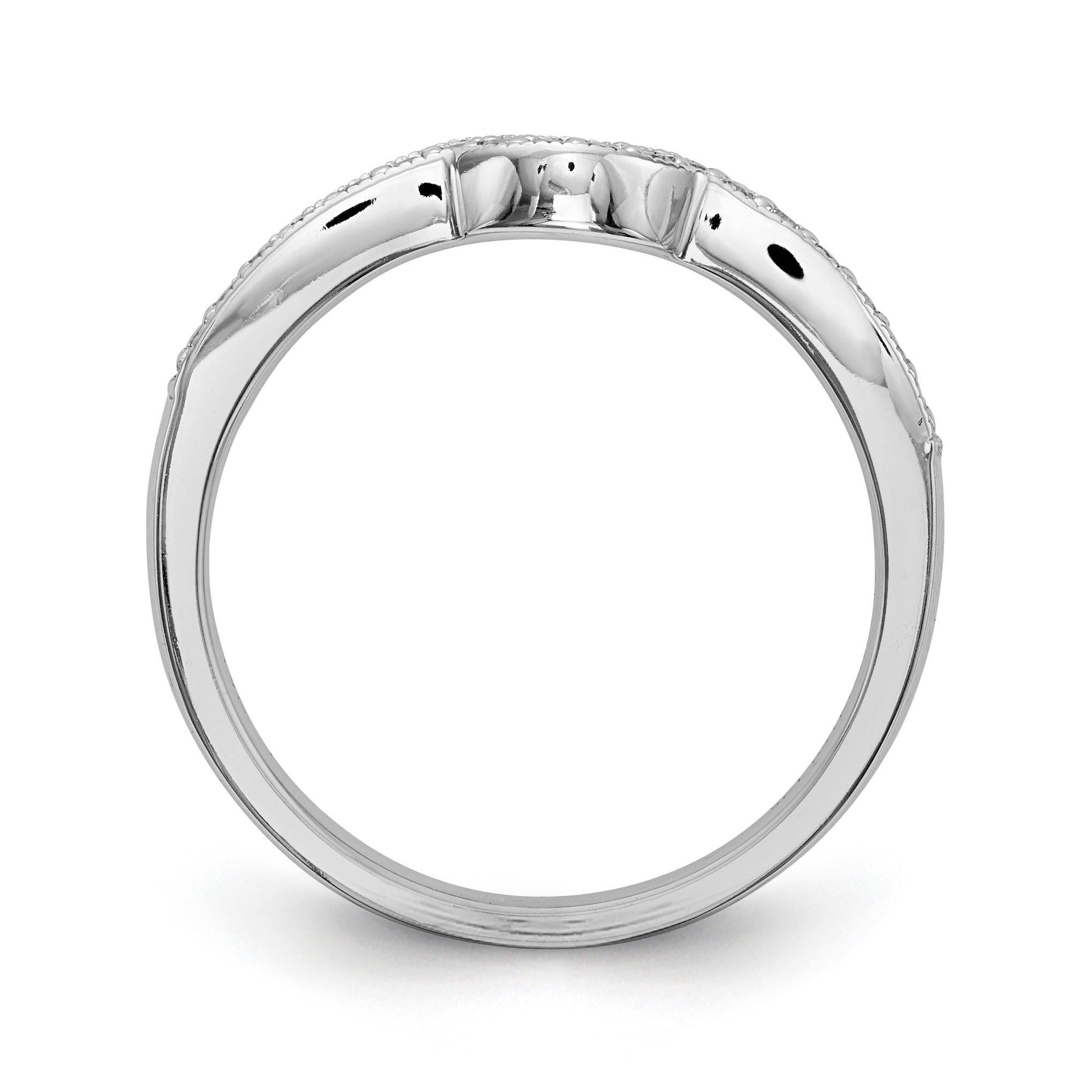 14K Weißgold Diamant-Trauring