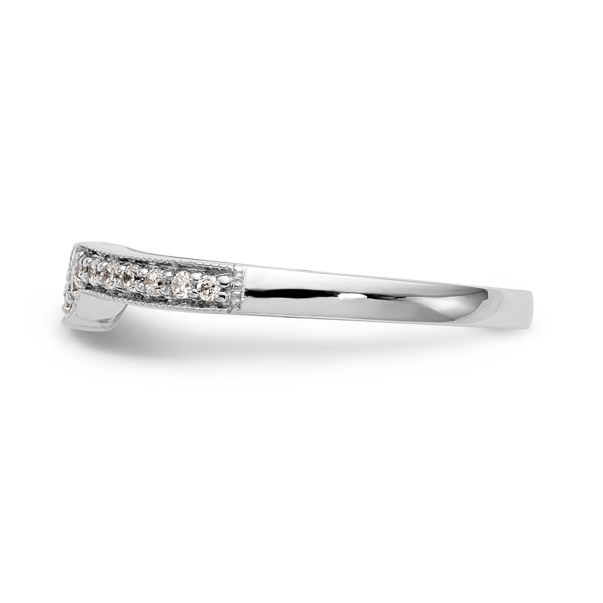 14K Weißgold Diamant-Trauring