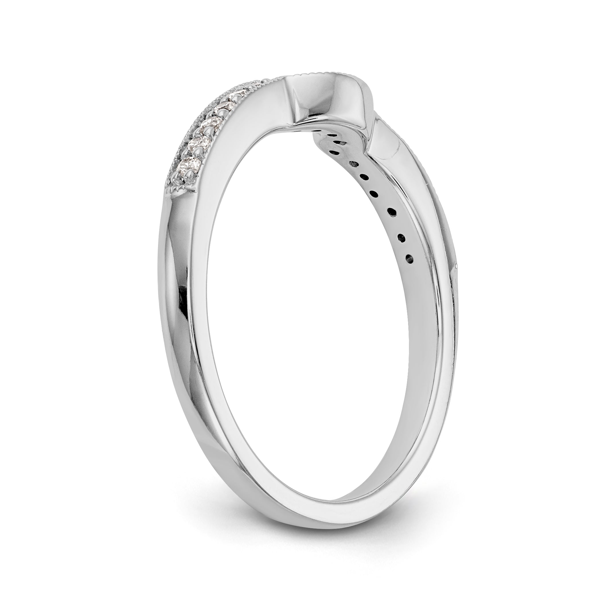 14K Weißgold Diamant-Trauring