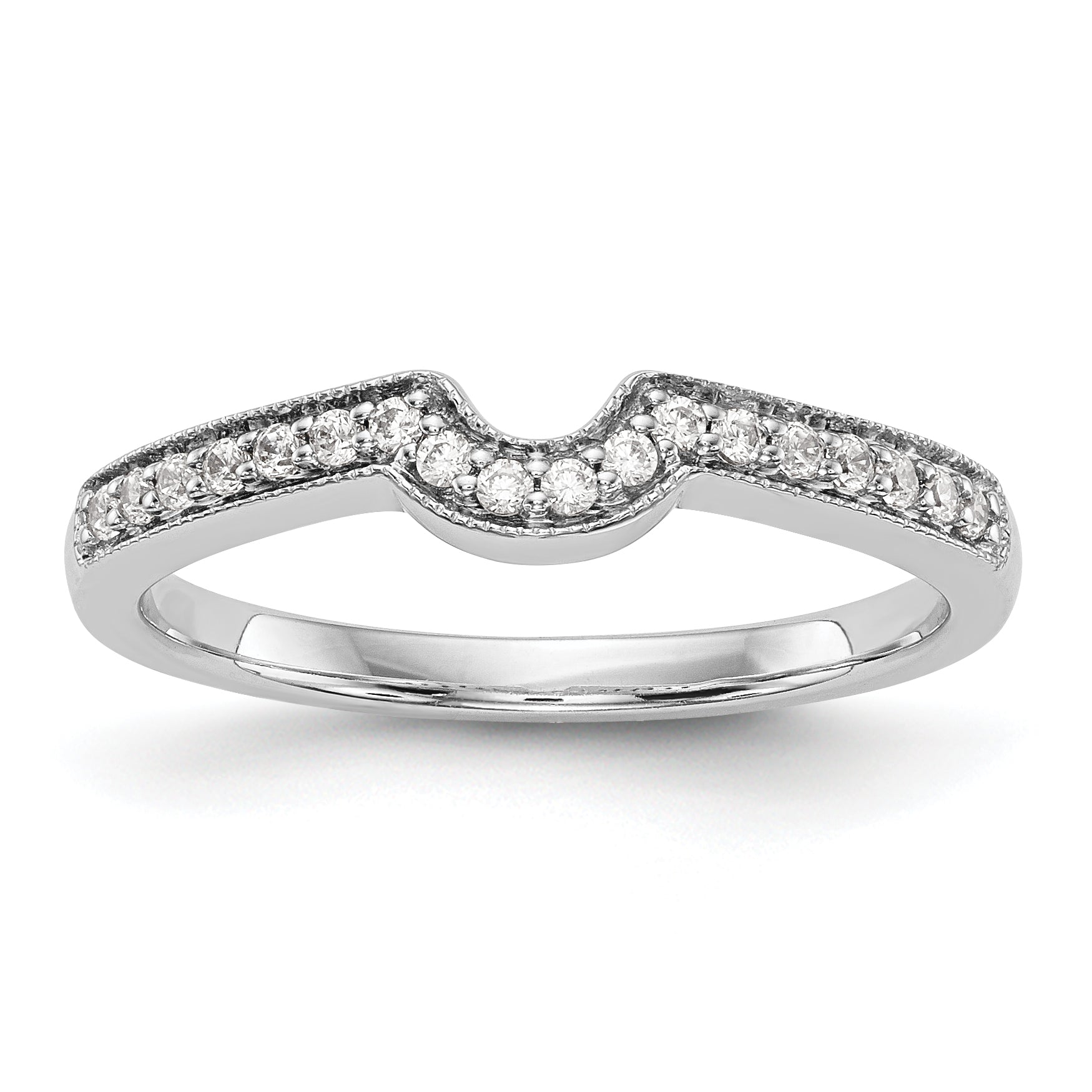 14K Weißgold Diamant-Trauring