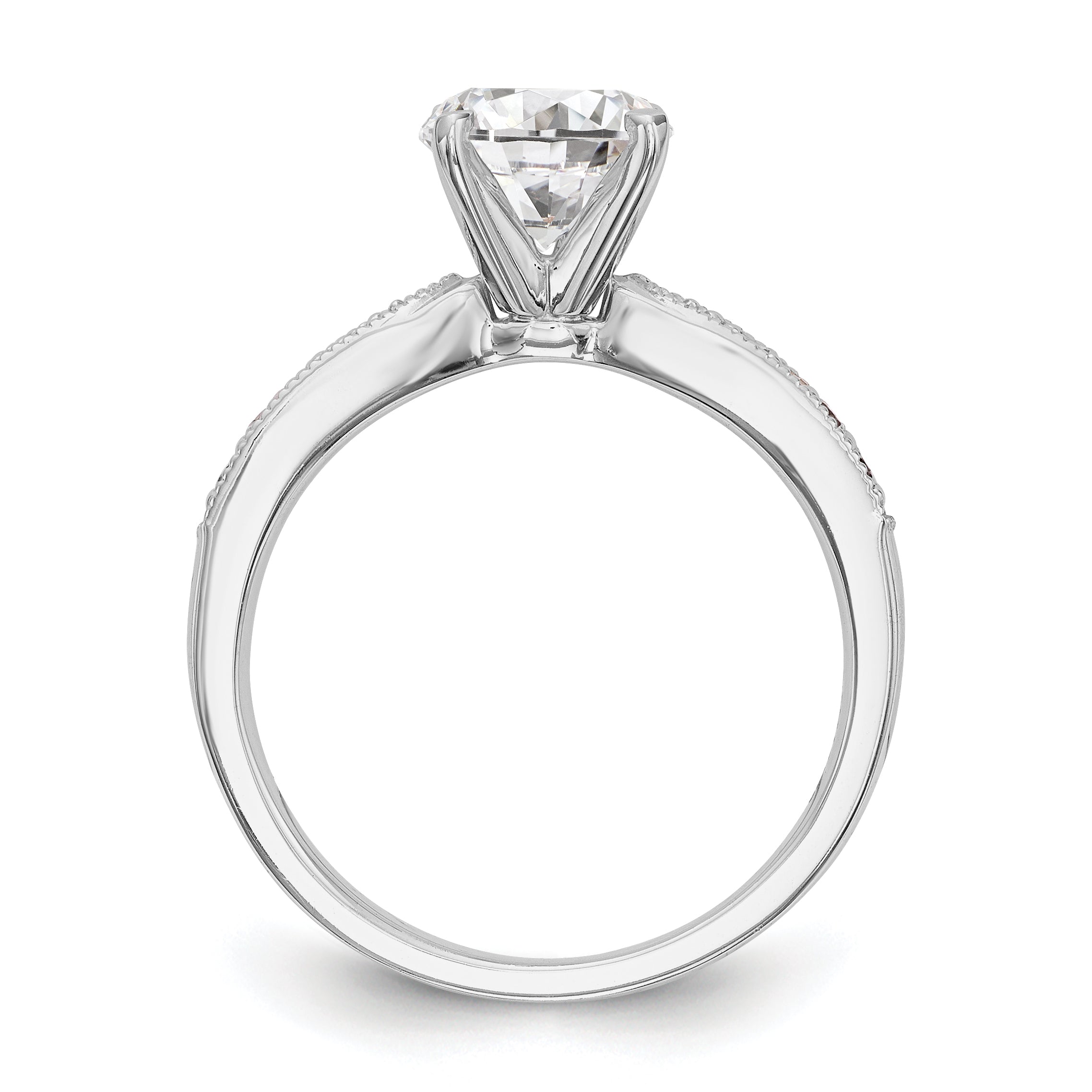 14K Weißgold Diamant-Verlobungsring mit Krappenfassung