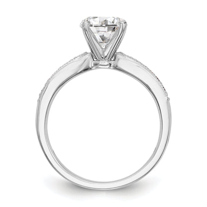 14K Weißgold Diamant-Verlobungsring mit Krappenfassung