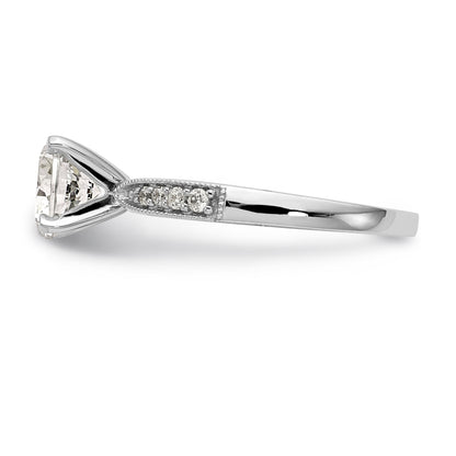 14K Weißgold Diamant-Verlobungsring mit Krappenfassung