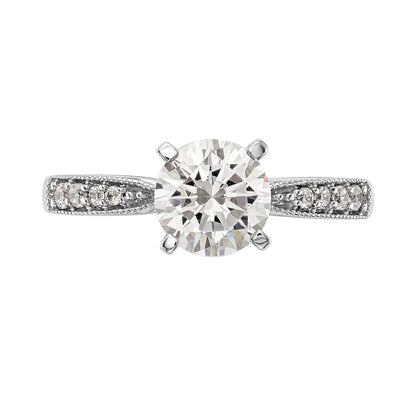 14K Weißgold Diamant-Verlobungsring mit Krappenfassung