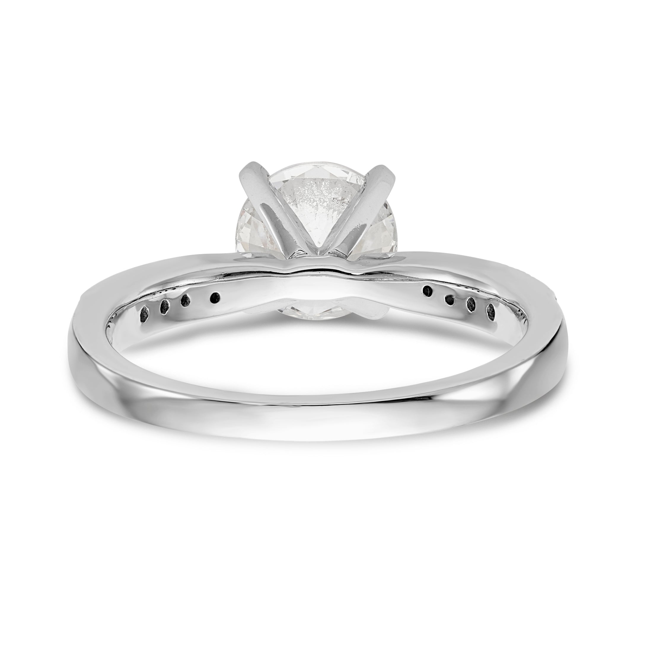 14K Weißgold Diamant-Verlobungsring mit Krappenfassung