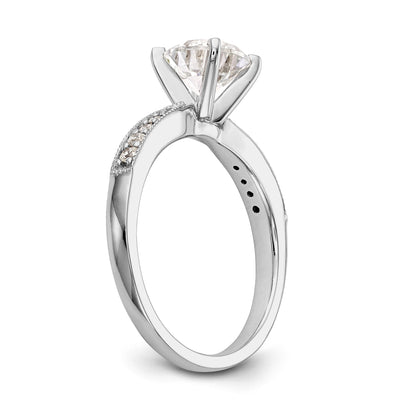 14K Weißgold Diamant-Verlobungsring mit Krappenfassung
