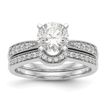14K Weißgold Diamant-Verlobungsring mit Krappenfassung