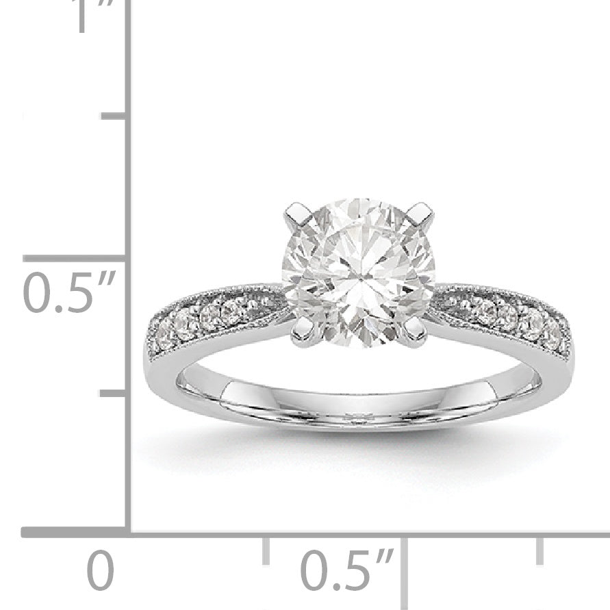 14K Weißgold Diamant-Verlobungsring mit Krappenfassung