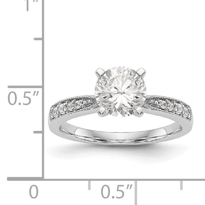 14K Weißgold Diamant-Verlobungsring mit Krappenfassung