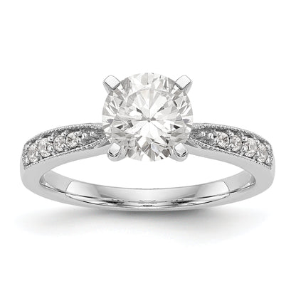 14K Weißgold Diamant-Verlobungsring mit Krappenfassung