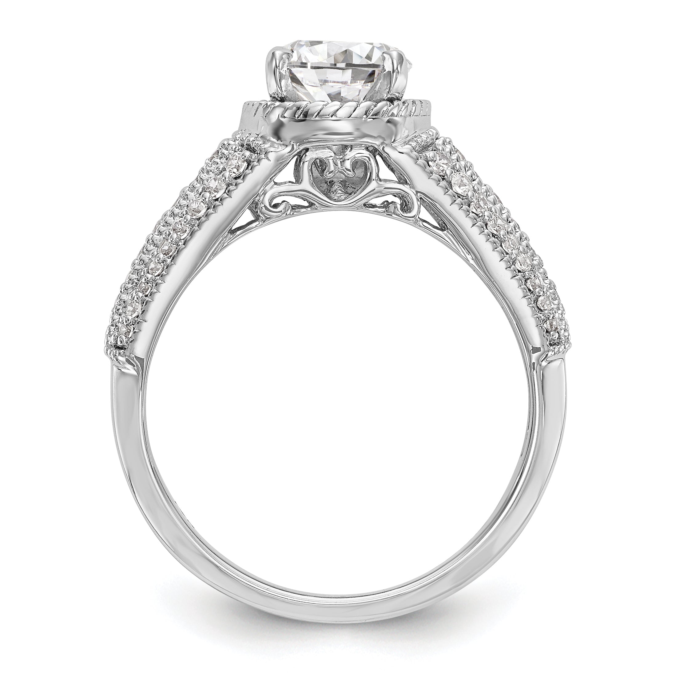 14K Weißgold Diamant-Verlobungsring mit Krappenfassung