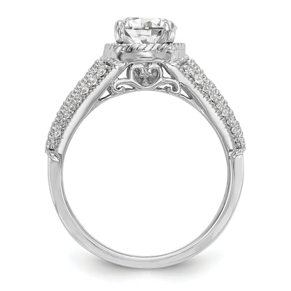 14K Weißgold Diamant-Verlobungsring mit Krappenfassung