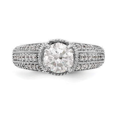14K Weißgold Diamant-Verlobungsring mit Krappenfassung