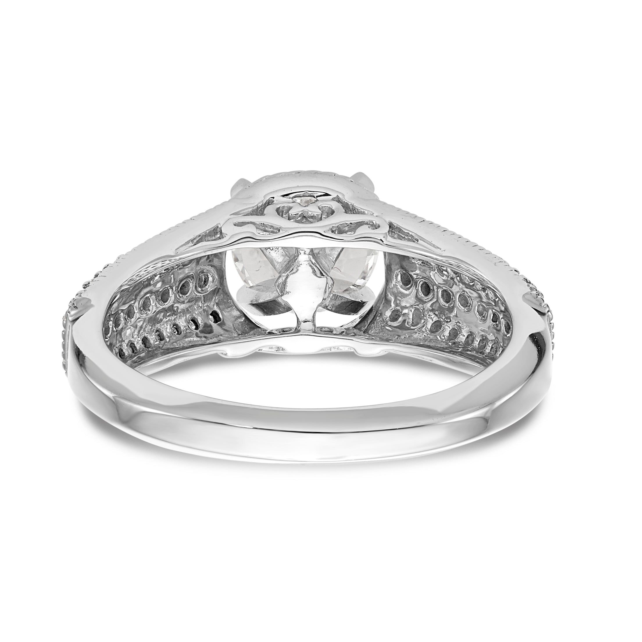 14K Weißgold Diamant-Verlobungsring mit Krappenfassung