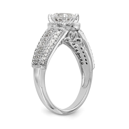 14K Weißgold Diamant-Verlobungsring mit Krappenfassung