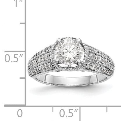 14K Weißgold Diamant-Verlobungsring mit Krappenfassung