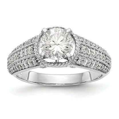 14K Weißgold Diamant-Verlobungsring mit Krappenfassung