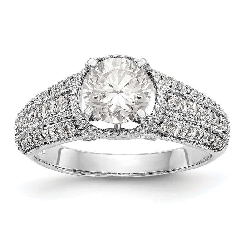 14K Weißgold Diamant-Verlobungsring mit Krappenfassung