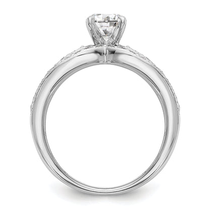 14K Weißgold Diamant-Verlobungsring mit Krappenfassung