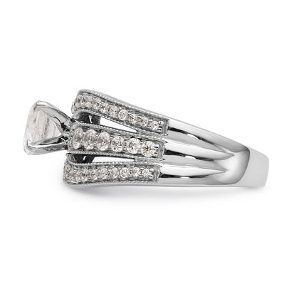 14K Weißgold Diamant-Verlobungsring mit Krappenfassung