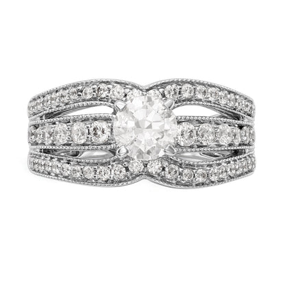 14K Weißgold Diamant-Verlobungsring mit Krappenfassung
