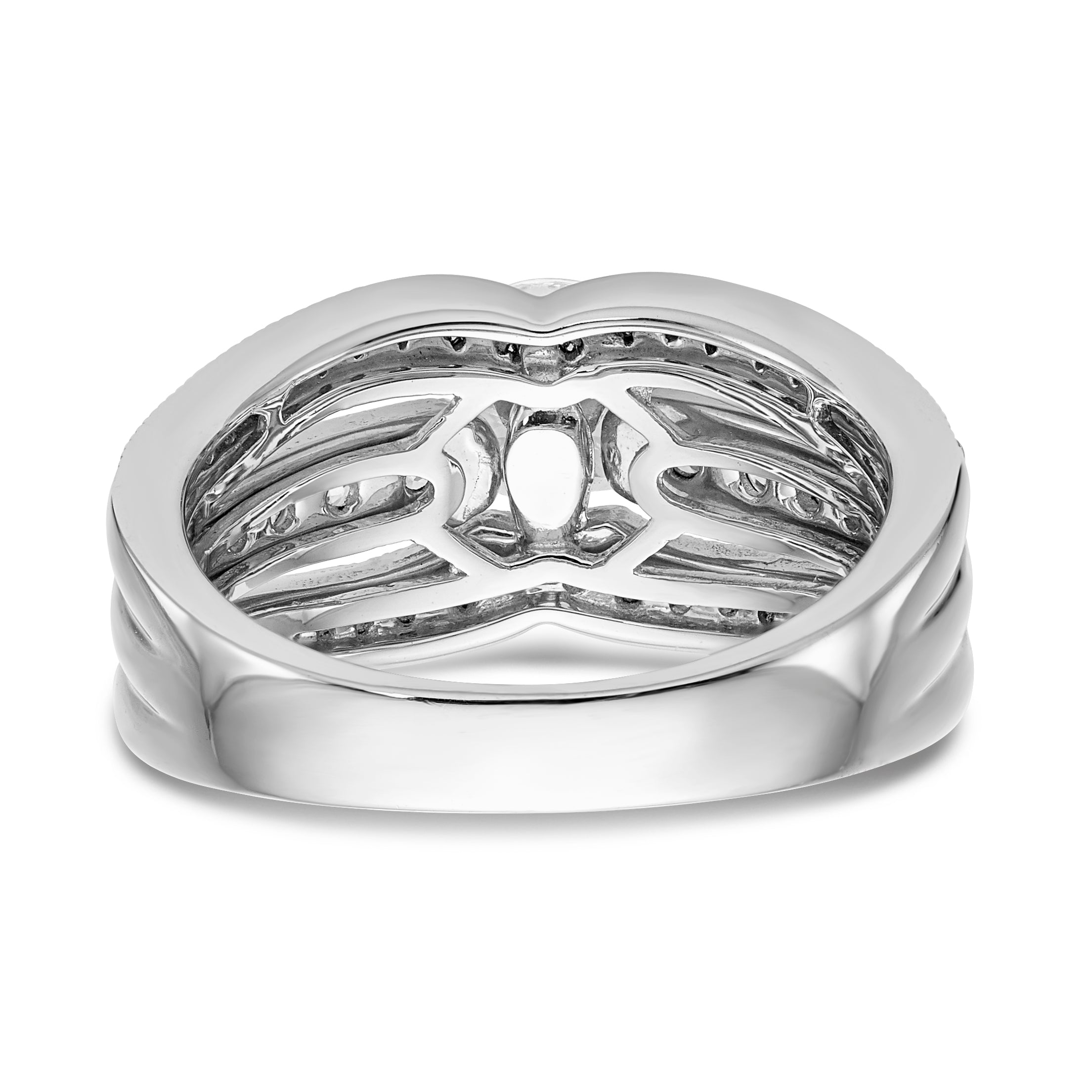 14K Weißgold Diamant-Verlobungsring mit Krappenfassung