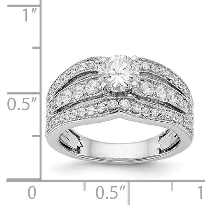 14K Weißgold Diamant-Verlobungsring mit Krappenfassung