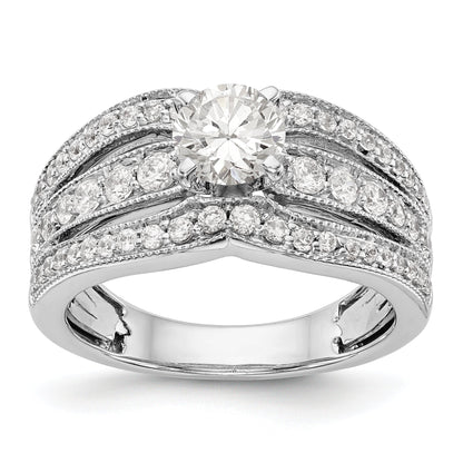 14K Weißgold Diamant-Verlobungsring mit Krappenfassung