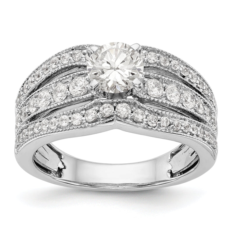 14K Weißgold Diamant-Verlobungsring mit Krappenfassung