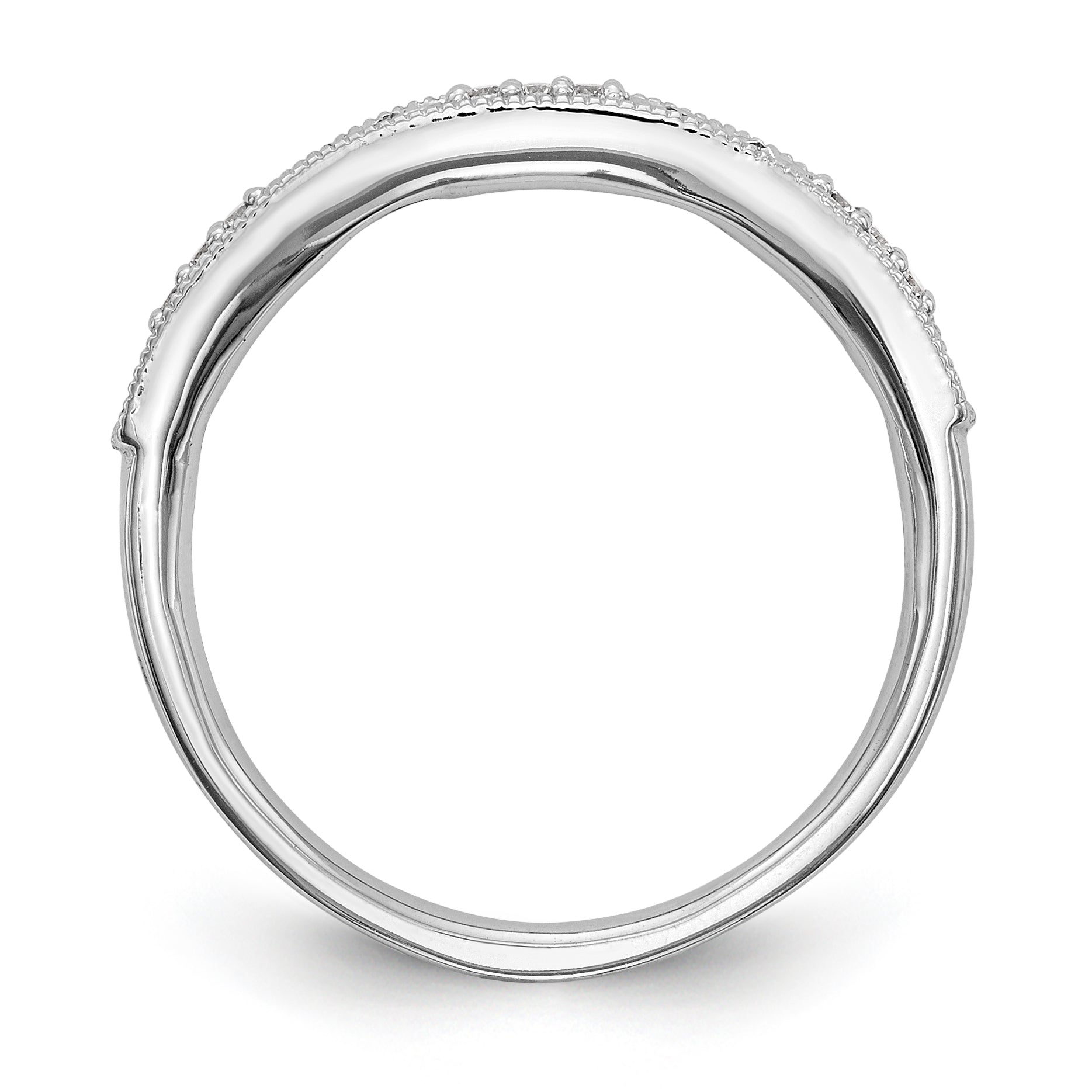 14K Weißgold Diamant-Trauring