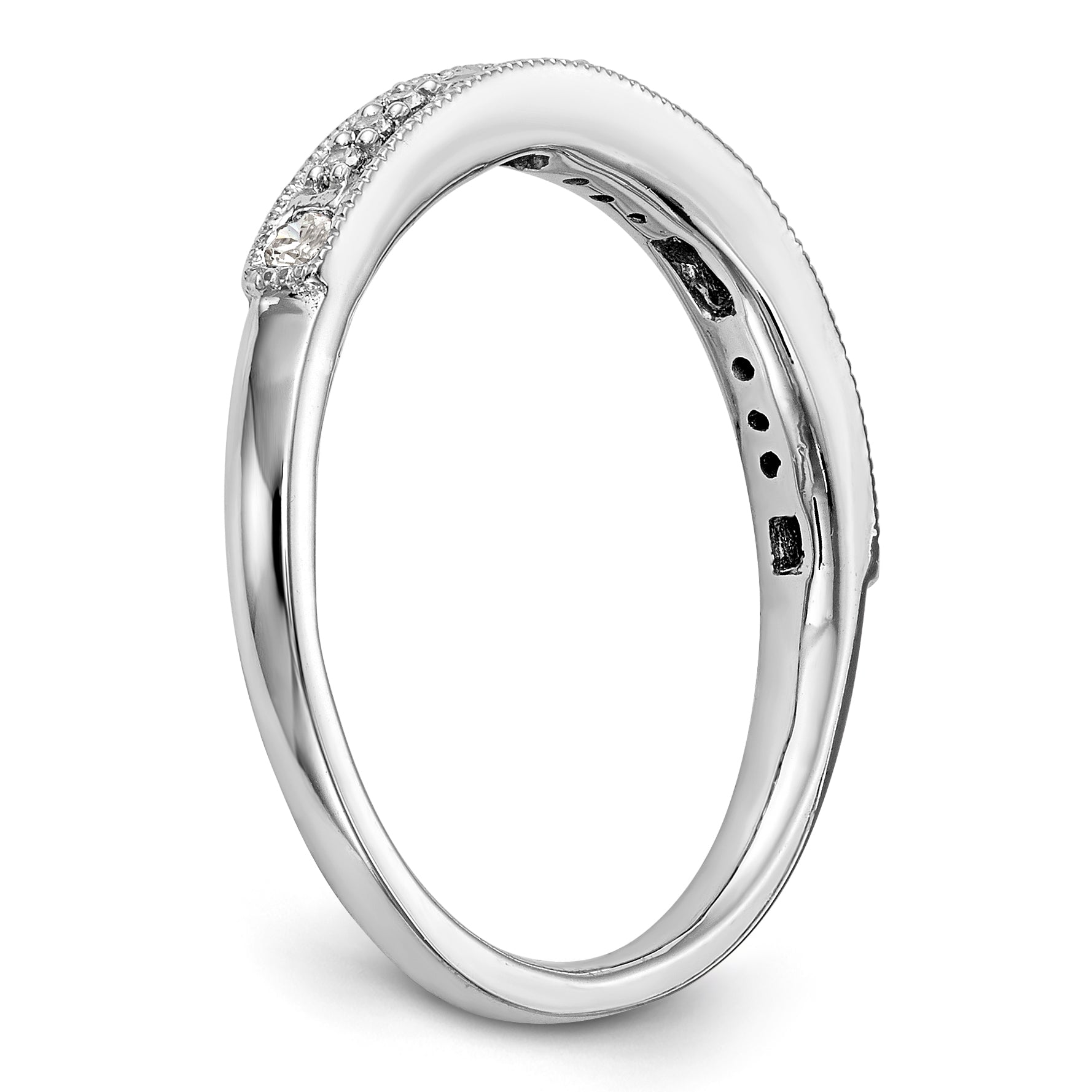 14K Weißgold Diamant-Trauring