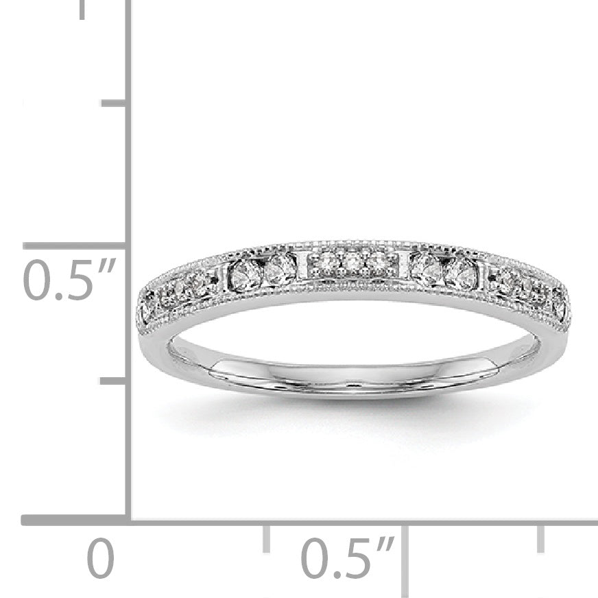 14K Weißgold Diamant-Trauring