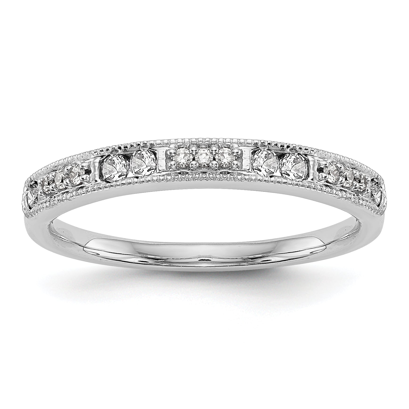 14K Weißgold Diamant-Trauring