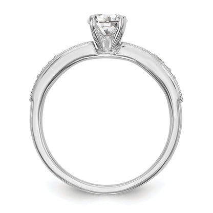 14K Weißgold Diamant-Verlobungsring mit Krappenfassung