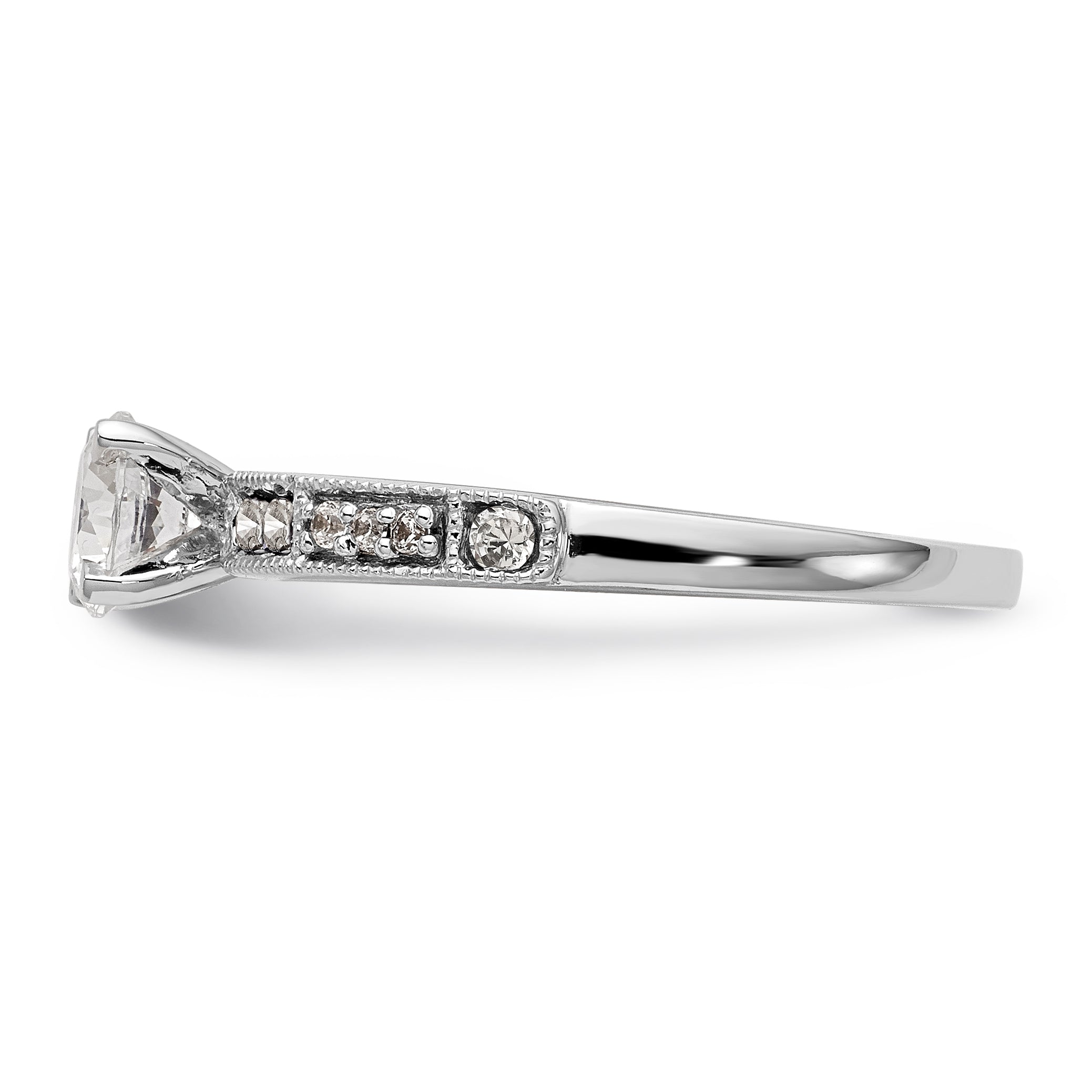 14K Weißgold Diamant-Verlobungsring mit Krappenfassung