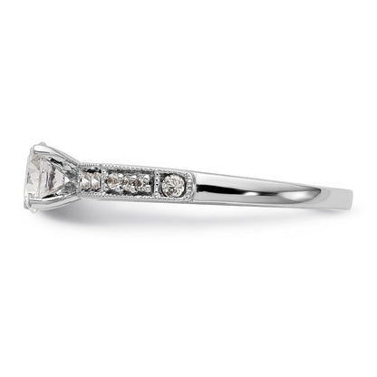14K Weißgold Diamant-Verlobungsring mit Krappenfassung
