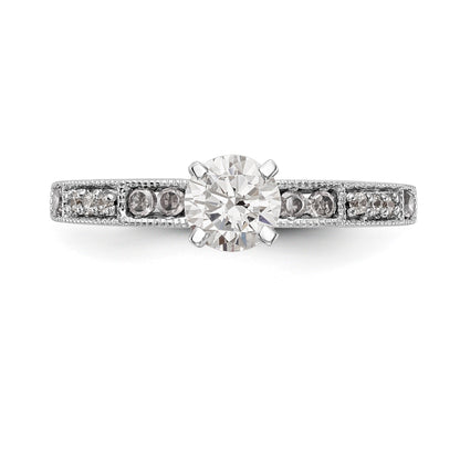 14K Weißgold Diamant-Verlobungsring mit Krappenfassung