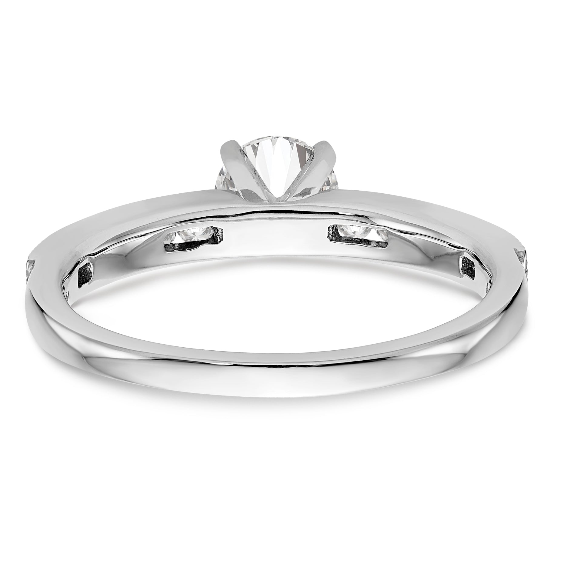 14K Weißgold Diamant-Verlobungsring mit Krappenfassung