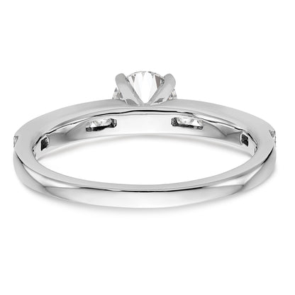 14K Weißgold Diamant-Verlobungsring mit Krappenfassung